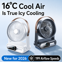 Nouveau ventilateur de table intelligent à écran tactile, USB, silencieux, pour chambre à coucher, affichage numérique, vent puissant, original d'usine