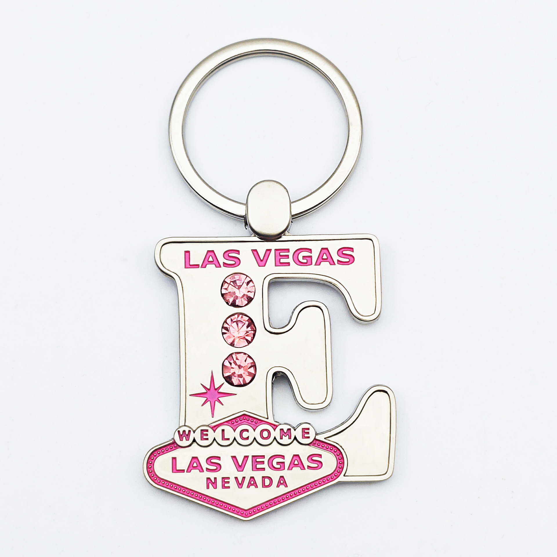 Custom Made Vintage Las Vegas Poker Souvenirs Letters Keychain
