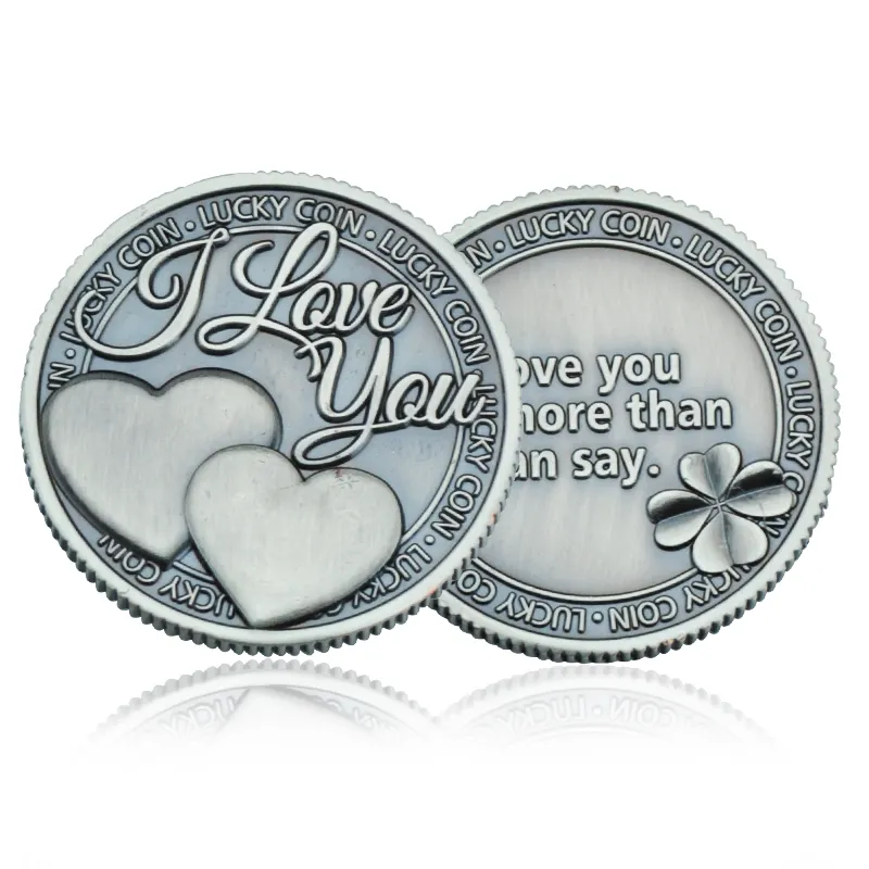 Challenge Coin Design Stamping Dies 3d Zinc Alloy Coin of Rose Love Silver and Antique Coin