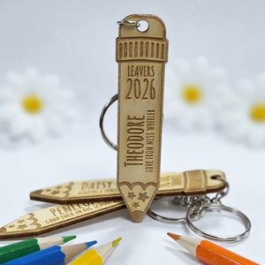 Custom <b>Wooden</b> Pencil-Shaped Keychains Laser-Engraved Names-Waterproof Durable Back-to-School Souvenirs Commemorative <b>Gifts</b> - Product Image 5