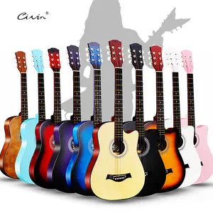 הזול ביותר OEM 38 אינץ' בסווד דיקט גוף Abs אגוז צבעוני מחרוזת נחושת מט אקוסטי גיטרה עממית חתוכה