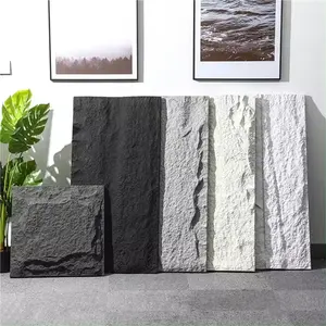 Panel dinding batu 3D, eksterior dan Interior batu PU Panel dinding dekorasi batu PVC