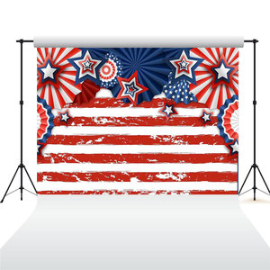Toile de fond photo DAMAI patriotique rouge, blanc, bleu, étoiles et rayures pour la fête du 4 juillet, décor de fête de l'Indépendance, accessoire de photographie - Product Image 5