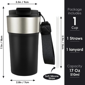 Custom Logo Hotcold <b>Thermal</b> Flask 17oz Smart <b>Mug</b> Temperature Display Stainless Steel Tumbler Cups Set Modern <b>Coffee</b> <b>Mug</b> Black - Product Image 5