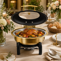 Scaldavivande Circolare in Acciaio Inossidabile dal Design Moderno, Piatto da Buffet Isolato per Hotel e Matrimoni
