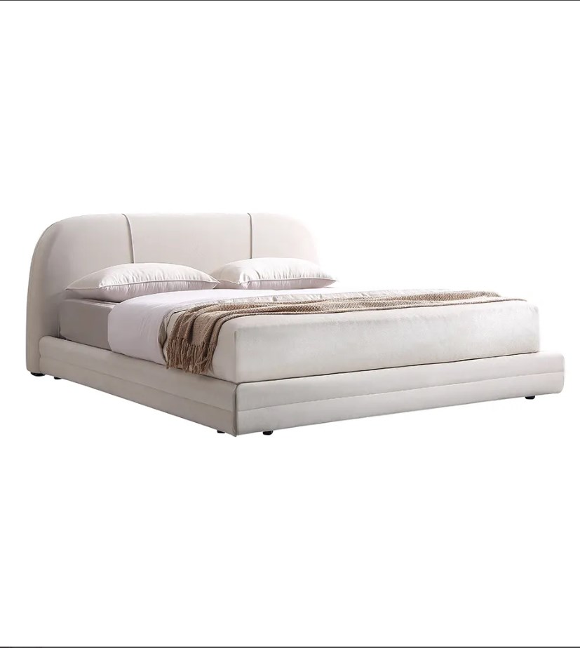 Modern king upholstered low profile  bed platform bed