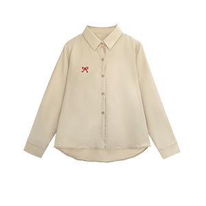 Blusa <span class=keywords><strong>de</strong></span> Otoño Estilo Coreano para Mujer, Color Sólido, Bordada, Corte Holgado, Poliéster, Varias Opciones <span class=keywords><strong>de</strong></span> Color, Venta al Por Mayor - Product Image 5