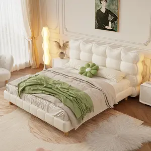 Factory Wholesale White Bedroom Bed Soft King Size Bed Frame Popular Double Modern Luxury Bed Set Furniture Bedroom