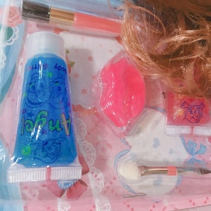 <span class=keywords><strong>Jeu</strong></span> de princesse jouet pour filles, ensemble de beauté mode fille maquillage coiffure en plastique têtes de poupée tressées avec cheveux - Product Image 4