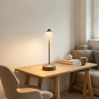 Lampe de chevet moderne sans fil à commande tactile LED, lampe de bureau en métal, lampe de table sans fil pour hôtel