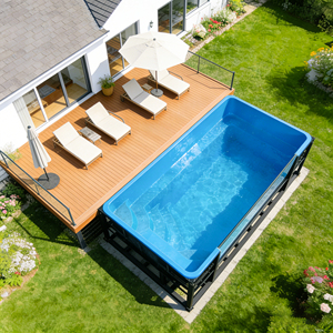 Piscina compacta de acrílico con lateral transparente para balcón de apartamento, piscina exterior - Product Image 1