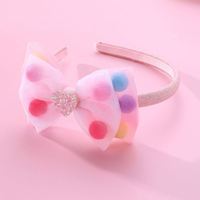 Nouveau design Bandeau princesse mignon à nœud rose Accessoires pour cheveux Bandeau Valentine en dentelle pour filles