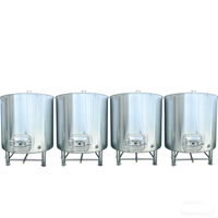 Fermenteur à vin à plateau ouvert en acier inoxydable 304/316 personnalisé, capacité 100L-20000L, avec refroidissement par plaques alvéolées et système PLC, modèle 5000L