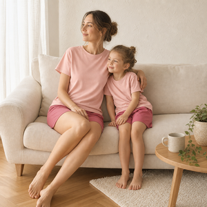 Pigiama Estivo in Cotone e Spandex per Bambina, Set Corto, 19 <span class=keywords><strong>Mesi</strong></span>, Pigiami Coordinati Mamma e Bambino - Product Image 1