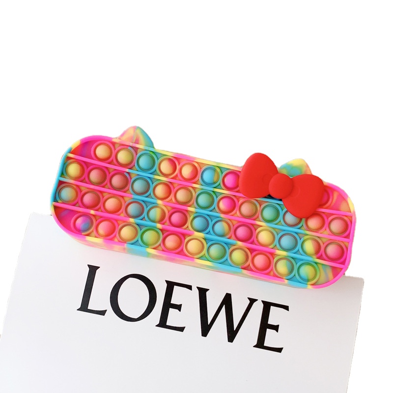 Силиконовая сумка для хранения грызунов, вместительный силиконовый пенал с пузырьками для музыки, студенческие принадлежности для хранения канцелярских принадлежностей