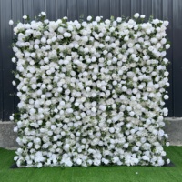 Mur de fleurs artificielles en soie 5D, rose, 240*240cm, idéal pour la décoration de studio photo et les mariages - Vente chaude