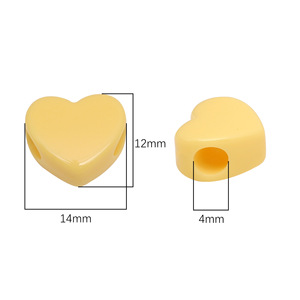 Perles acryliques cœur solide imitation jade à grand trou, perles intercalaires lâches pour DIY, breloques de téléphone, accessoires de bracelet, vente en gros en vrac - Product Image 3