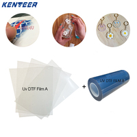 Film DTF UV Kenteer Premium Transparent Blanc Souple A et B pour Transfert à Froid, Rouleau de 30cm x 60cm pour Imprimante DTF UV