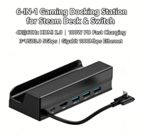 Station d'accueil USB-C 6 en 1 pour Steam Deck avec 4K 60Hz PD 100W pour USB 2.0 USB 3.1 en alliage d'aluminium en stock