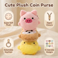 Porte-monnaie en peluche avec fermeture éclair, porte-clés, sac à monnaie de dessin animé, breloque, petite bourse à monnaie Kawaii pour femmes et filles