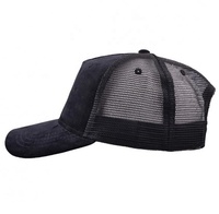 Gorras Trucker de Perfil Bajo, Negras, de Alta Calidad, Personalizadas, con Malla en la Parte Trasera, Material de Gamuza, con Logotipo Bordado para Hombre