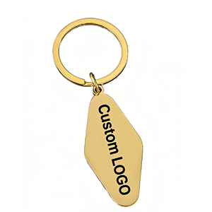 Custom Logo Stainless Steel Rhombus Keychain <b>Engraved</b> Metal <b>Key</b> <b>Ring</b> Personalized Promotional Gift - Product Image 4