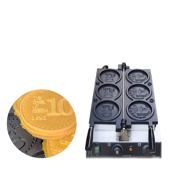 Popular Custom Commercial Custom Gold Coin Waffle Maker Mini Waffle Machine Waffle Cone Maker