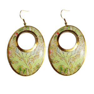 Pendientes de acrílico geométricos multicolores americanos 2026, pendientes de esmalte hechos a mano azules, pendientes de cristal naranja de colibrí de latón - Product Image 5