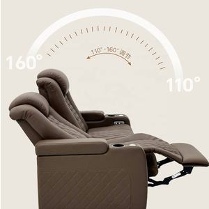 أريكة استرخاء كهربائية معاصرة من الجلد الطبيعي مع ميزات انزلاقية وصديقة للبيئة لغرفة الوسائط المنزلية ومقاعد المسرح - Product Image 4