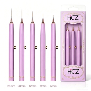Nouvel ensemble de pinceaux à ongles en acrylique à poils synthétiques/Kolinsky, conception rétractable brevetée, pour manucure et nail art - Product Image 1