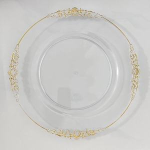 YOUYIZUO Beauty And The Beast Party 13 pouces assiette à gâteau support assiette ensemble décorations de fête assiette en plastique doré pour mariage - Product Image 3