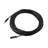 Aux Audio noir PVC 3.5mm 10m 22AWG TS Mono mâle à femelle connecteur prise câble d'extension pour Microphone moniteur multimédia