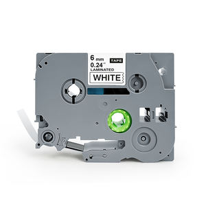 Etiqueteuse Ruban Pour Brother Tze <span class=keywords><strong>Label</strong></span> Tape TZe-111 TZe-211 TZ611 Noir Sur Blanc Lamine 6mm <span class=keywords><strong>Label</strong></span> <span class=keywords><strong>Cassette</strong></span> - Product Image 1