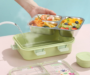 Boîte à bento en acier inoxydable chauffable et étanche, design mignon et coloré, facile à nettoyer, sans BPA, de qualité alimentaire, pour enfants - Product Image 5