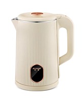 Bouilloire électrique sans fil de 1,7 litre, prix d'usine, noir et gris, acier inoxydable et plastique, pour faire bouillir de l'eau en extérieur
