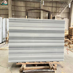 Dalles de marbre blanc équatorial polies à veinage linéaire, en pierre naturelle, vente en gros d'usine pour revêtements de sol de projets hôteliers de luxe - Product Image 1