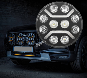 9 pouces 120W rond Led panneau de plafond Luces Led Para <span class=keywords><strong>Camion</strong></span> 9 pouces Led conduite lumière <span class=keywords><strong>4x4</strong></span> voiture blanc ambre SUV ATV tracteur bateau - Product Image 4