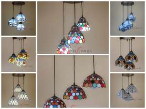 Vendita all'ingrosso e diretta di paralumi in vetro colorato a mosaico colorato in stile <span class=keywords><strong>Tiffany</strong></span> Lampada a sospensione lampadari a LED da 12 pollici - Product Image 6