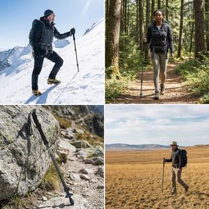 Tongkat Trekking Serat Karbon Dapat Disesuaikan Ringan Anti-Guncangan untuk Pria Wanita Mendaki Gunung Berjalan - Product Image 6