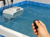 Tragbare Wellenmaschine aus Kunststoff und Edelstahl für Aufstellpools und Schwimmtraining im Freien