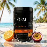Poudre pré-entraînement pour adultes en marque privée 387g Goût Tropical Paradise Matrice BCAA Électrolytes Sports Fitness Service OEM