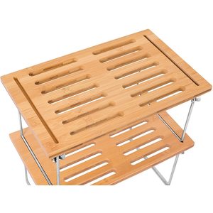 Wholesale bamboo drain <b>rack</b>, stackable double-layer desktop storage <b>rack</b>, multi-functional easy-to-store folding drain <b>rack</b> - Product Image 3