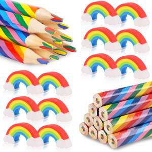 Hexagonal Multi Coloured Jumbo Wood <b>Pencils</b> 4 Color in 1 Lead Rainbow Colored <b>Pencils</b> - Product Image 4