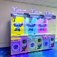 Machine à griffes commerciale à monnayeur, avec néon LED et motifs de dessins animés, jeu de capture de jouets à prix pour enfants, pour parcs d'attractions et salles d'arcade