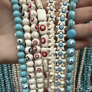 Contas Soltas de Imitação de Turquesa em Formato de Pentagrama com Olho Grego e Gota de Óleo, Acessórios para Colares e Fabricação de Joias - Product Image 1