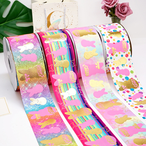 Foil Printed 75mm 3'' Hair Bows <strong>Ribbon</strong> Grosgrain <strong>Ribbon</strong> Fast Shipping Low Price <strong>Easter</strong> - Product Image 1
