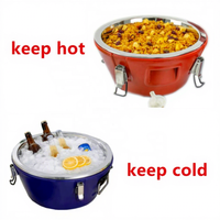 Boîte isotherme en acier inoxydable, ensemble de 3 pièces, 15L/26L/36L, chauffe-plats et refroidisseur avec poignées, design moderne et minimaliste
