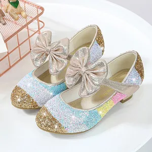 LZH scarpe eleganti per ragazze matrimonio fiore damigelle tacchi Glitter scarpe da principessa per bambini bambino