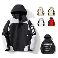 Veste d'extérieur pour homme adulte, personnalisable avec logo, 100% polyester, imperméable, coupe-vent, respirante, à capuche, pour l'escalade et le camping, vente en gros