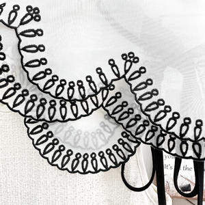 Collar Peter Pan desmontable bordado vintage, cuello falso blanco y negro <span class=keywords><strong>para</strong></span> vestido y suéter - Product Image 3